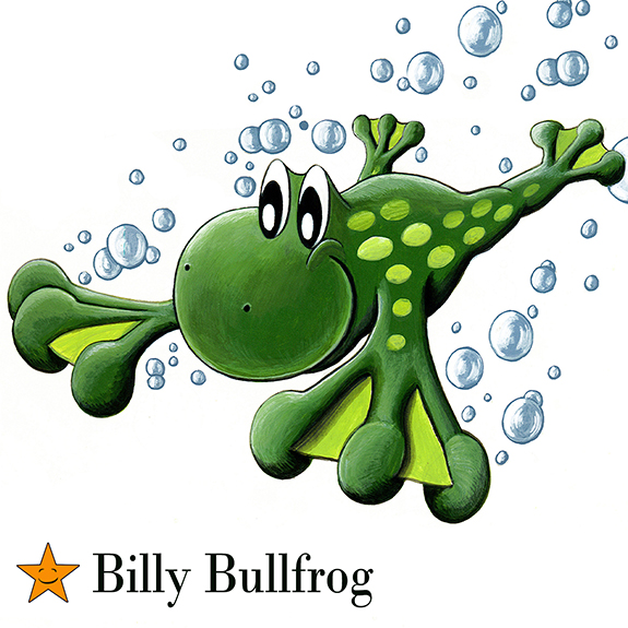 Children's Frog Book featuring Billy Bullfrog!  This great character Billy Bullfrog has a whole world to explore - both in the pond and on land!