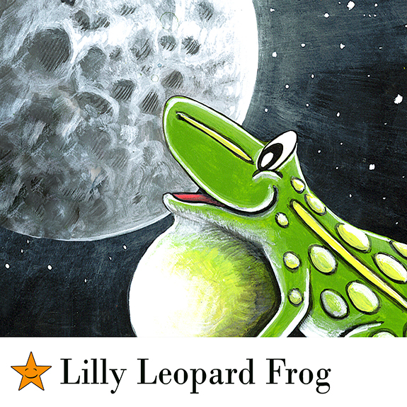 Lilly Leopard Frog Children's Book Character in Pond Friends - Children's Book on Friendship